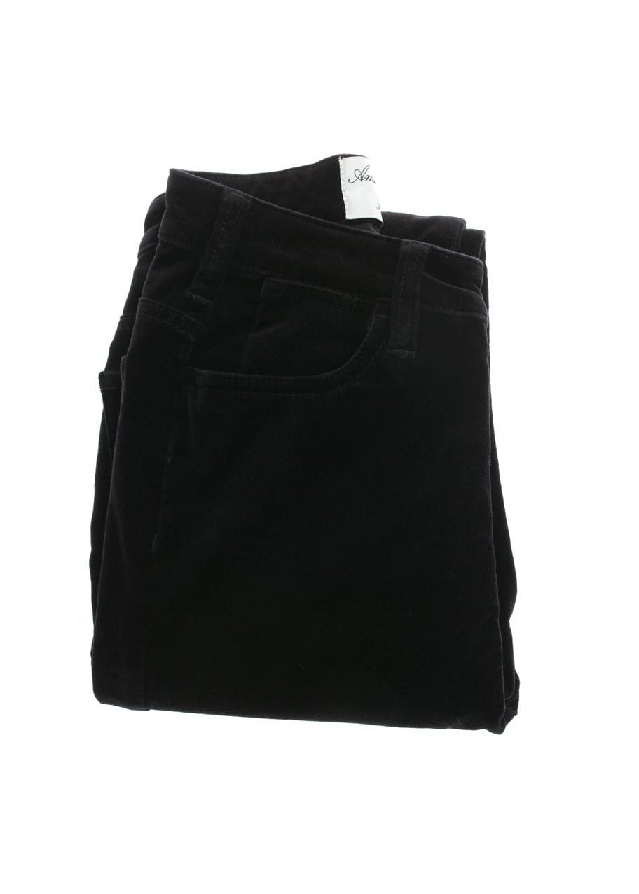 Velvet Straight Leg Jeans - Black - 4