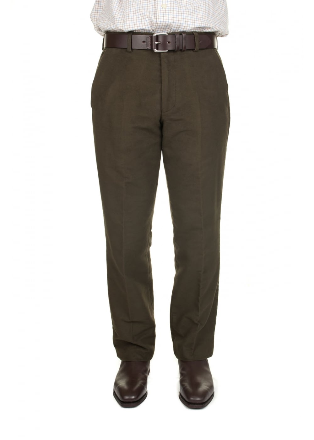 Epsom Moleskin Trousers - Olive - 1