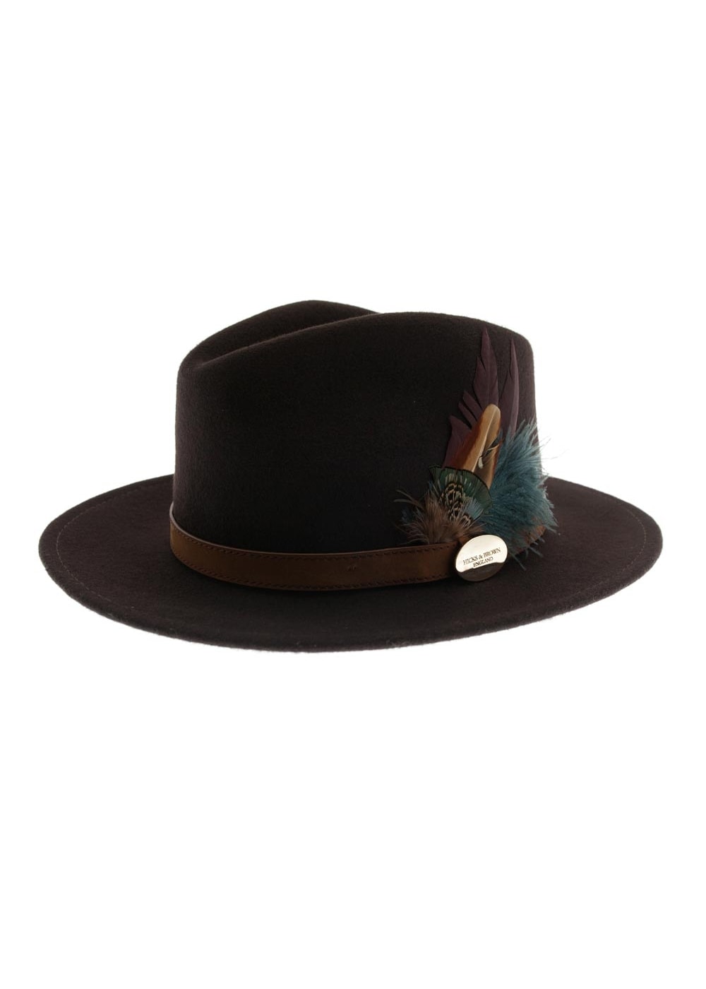 Suffolk Fedora Midnight Side Feather - Brown - 2