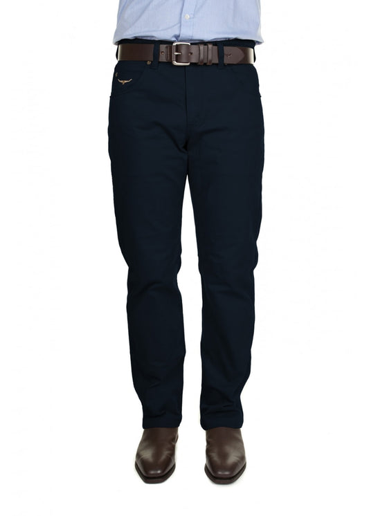 Linesman Slim Fit Drill Jeans (Luxury Fabric) - Navy - 1