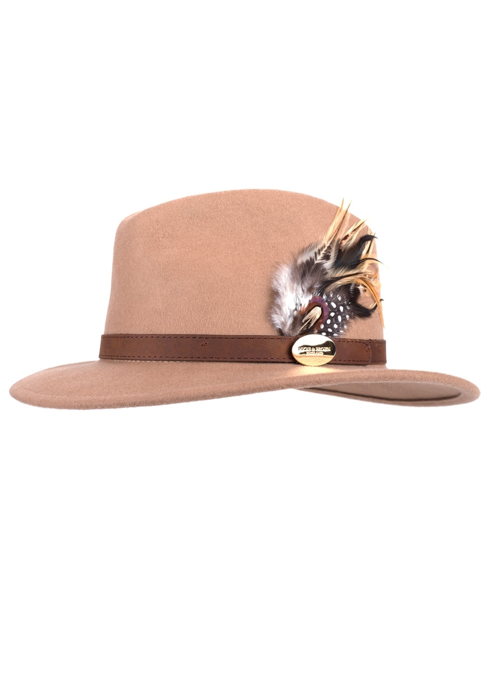 Suffolk Fedora Fawn Side Feather - Camel - 3