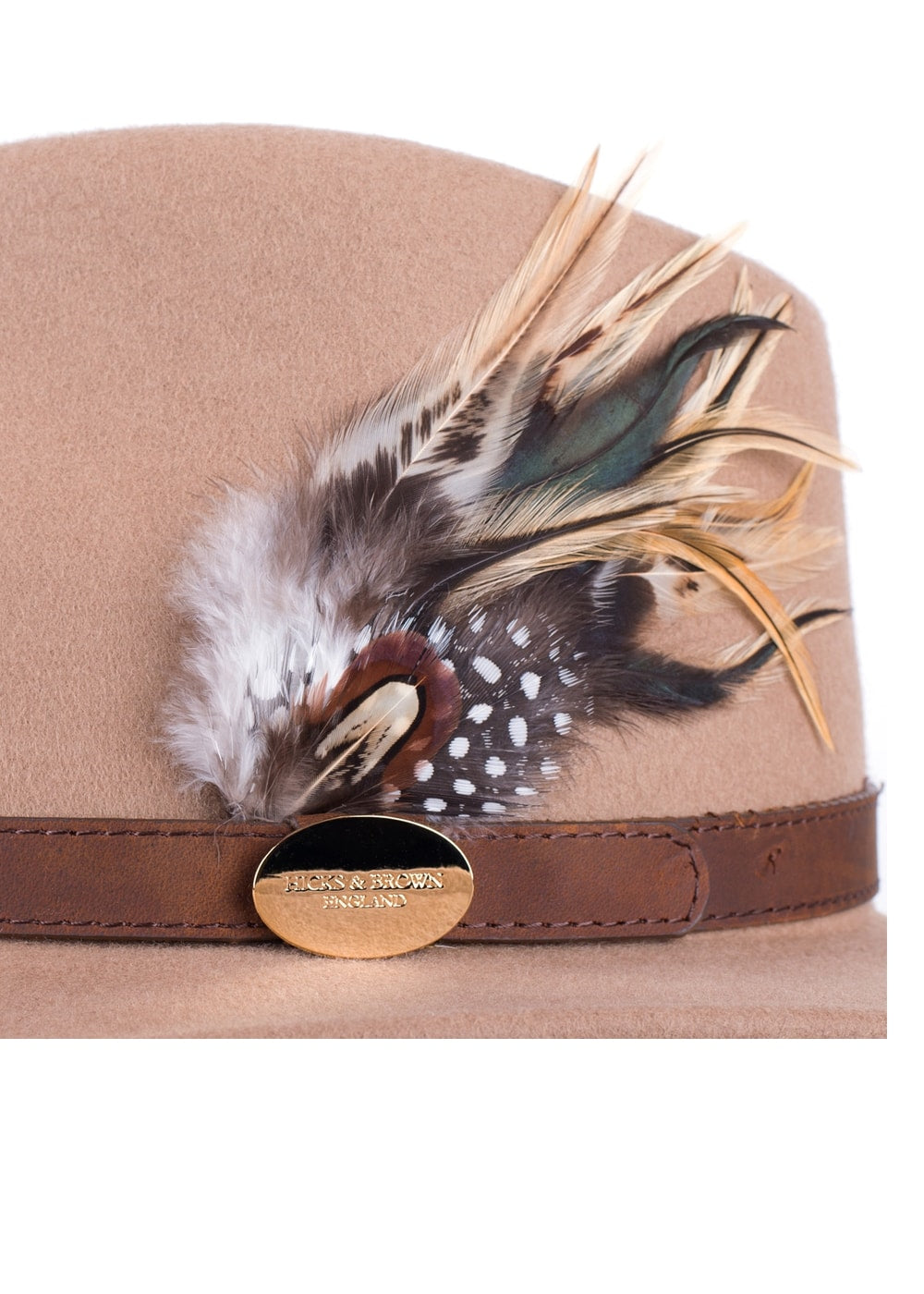 Suffolk Fedora Fawn Side Feather - Camel - 6