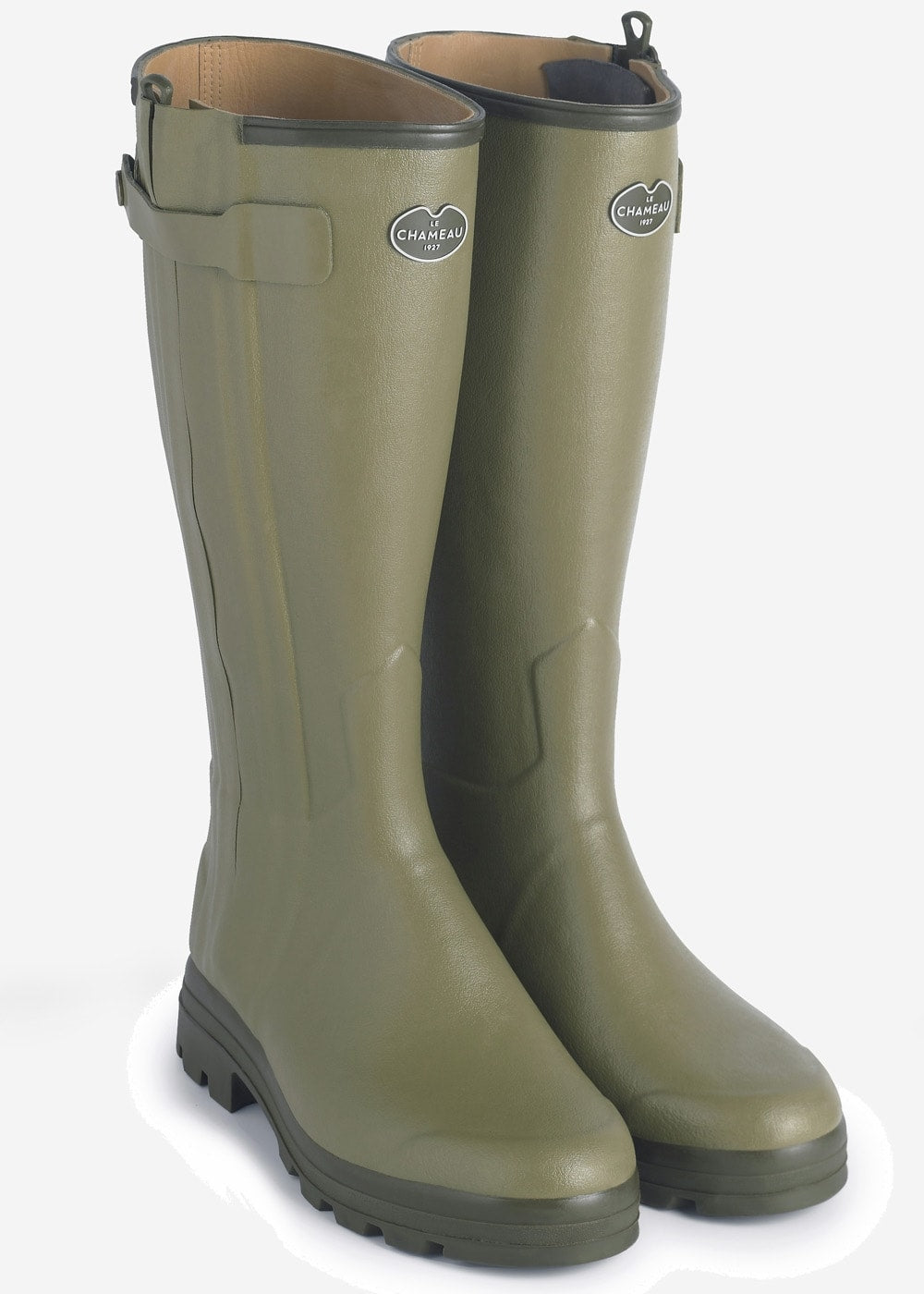 Chasseur Cuir Ladies Wellingtons - Vert Vierzon - 1