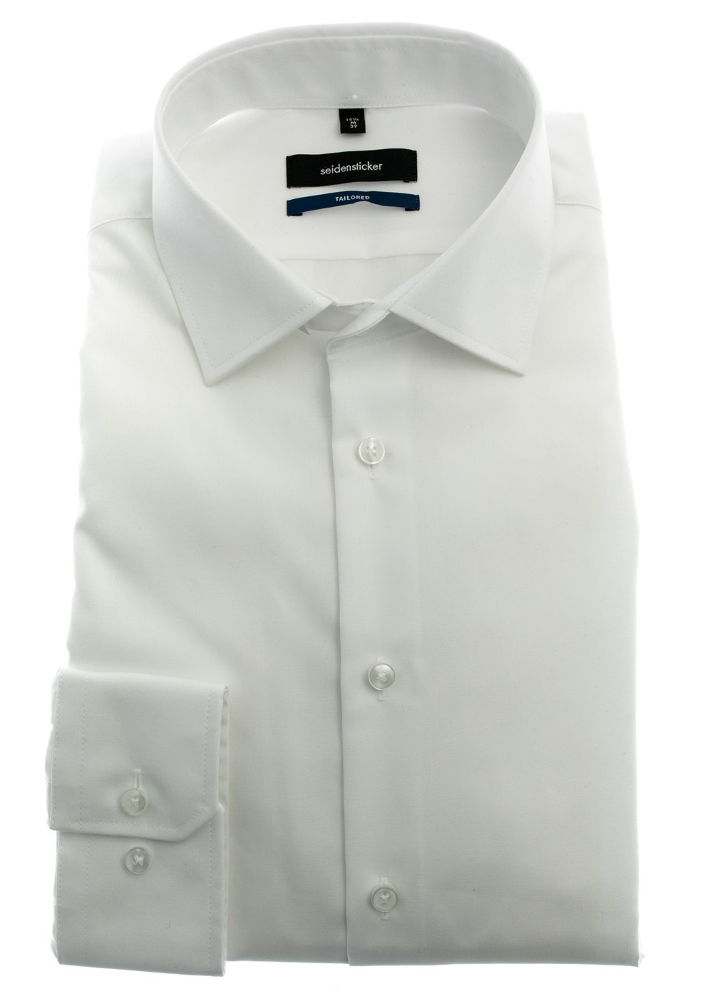 Classic Pure Cotton Tailored Fit Shirt Single Cuff - White - 1