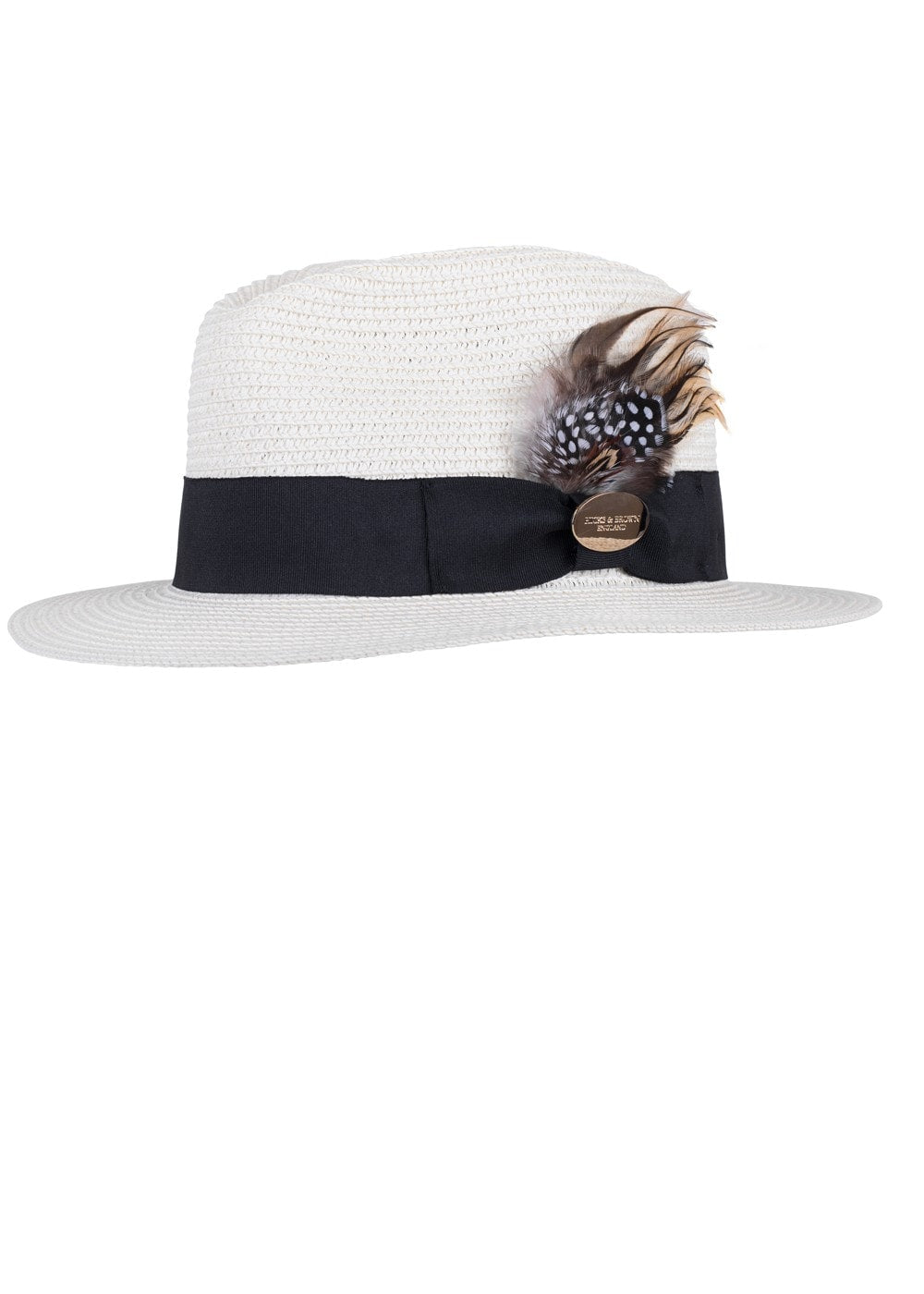 The Aldeburgh Fedora with Guinea and Pheasant Feather - Cream - 3