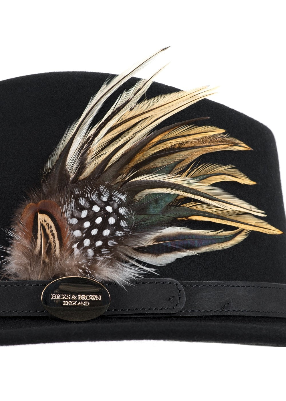 Suffolk Fedora Fawn Side Feather - Black - 5