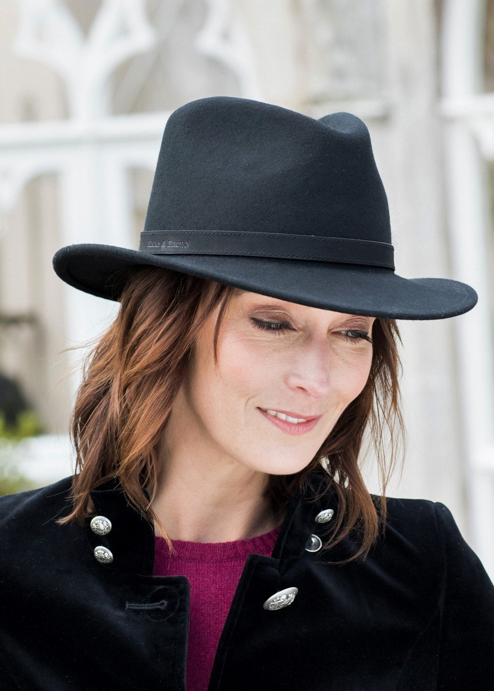 Suffolk Fedora Fawn Side Feather - Black - 4