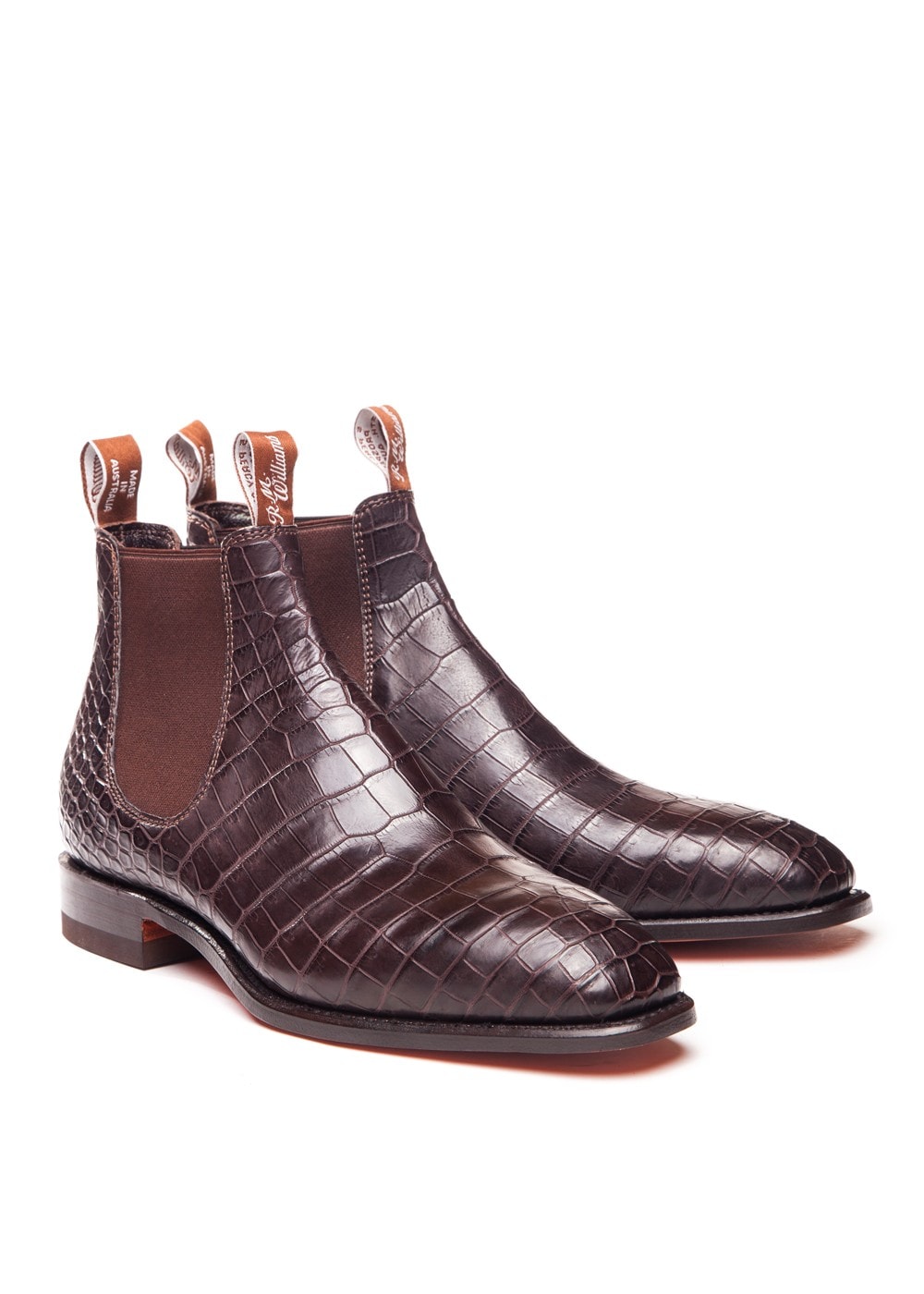 Crocodile Boots - Chestnut - 1