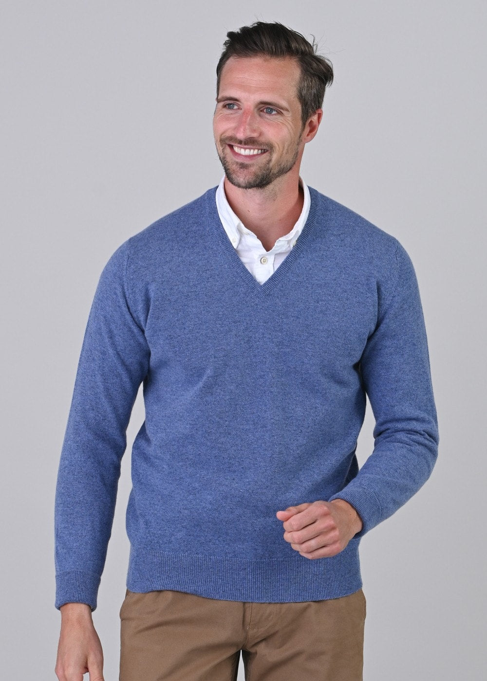 Gordon 1 Ply Geelong V-Neck - Clyde - 1