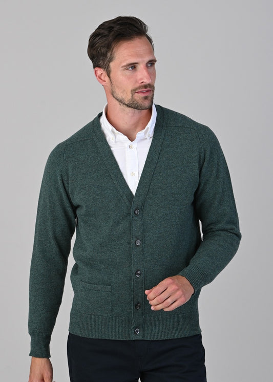 Leven 2 Ply Lambswool Cardigan - Moorland - 1