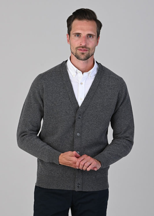 Leven 2 Ply Lambswool Cardigan - Cliff - 1