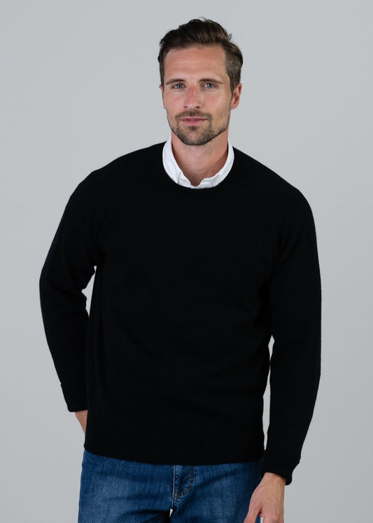 Melrose 2 Ply Cashmere Crew Neck - Black - 0