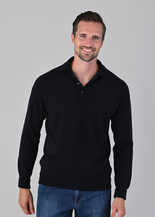 Oxton 1 Ply Cashmere Sport Shirt - Navy - 1