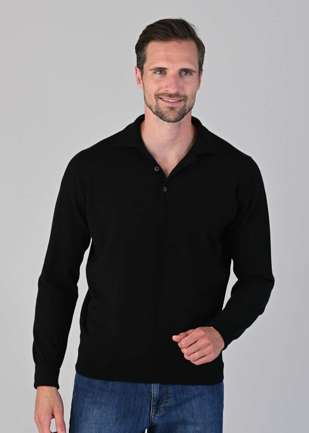 Oxton 1 Ply Cashmere Sport Shirt - Black - 1