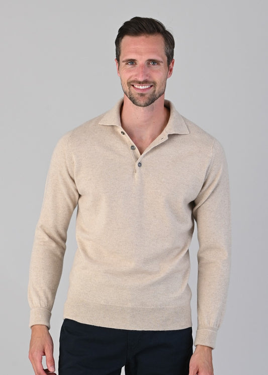 Oxton 1 Ply Cashmere Sport Shirt - Linen - 1