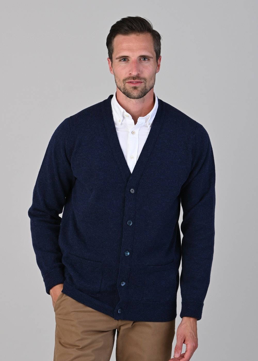 Rob 2 Ply Lambswool Cardigan - Astra - 1