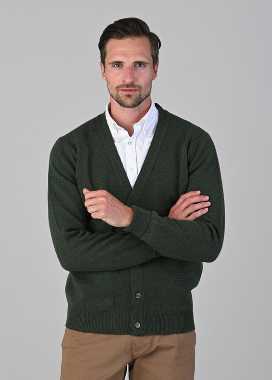 Rob 2 Ply Lambswool Cardigan - Rosemary - 1