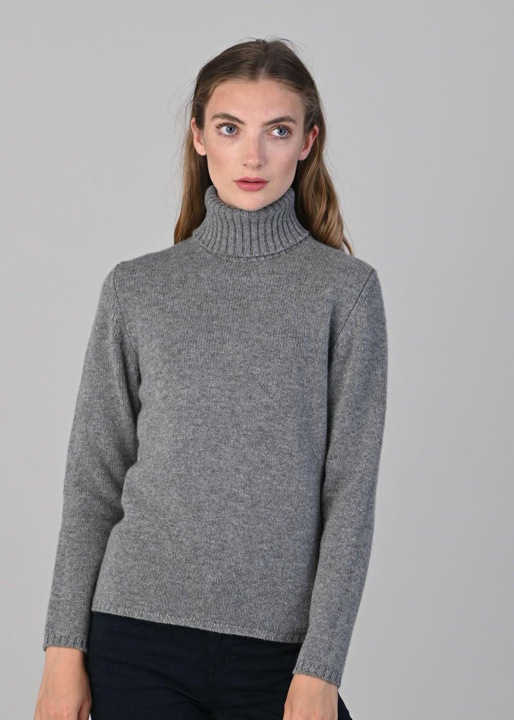 Amelia Cashmere Roll Collar - Flannel - 1