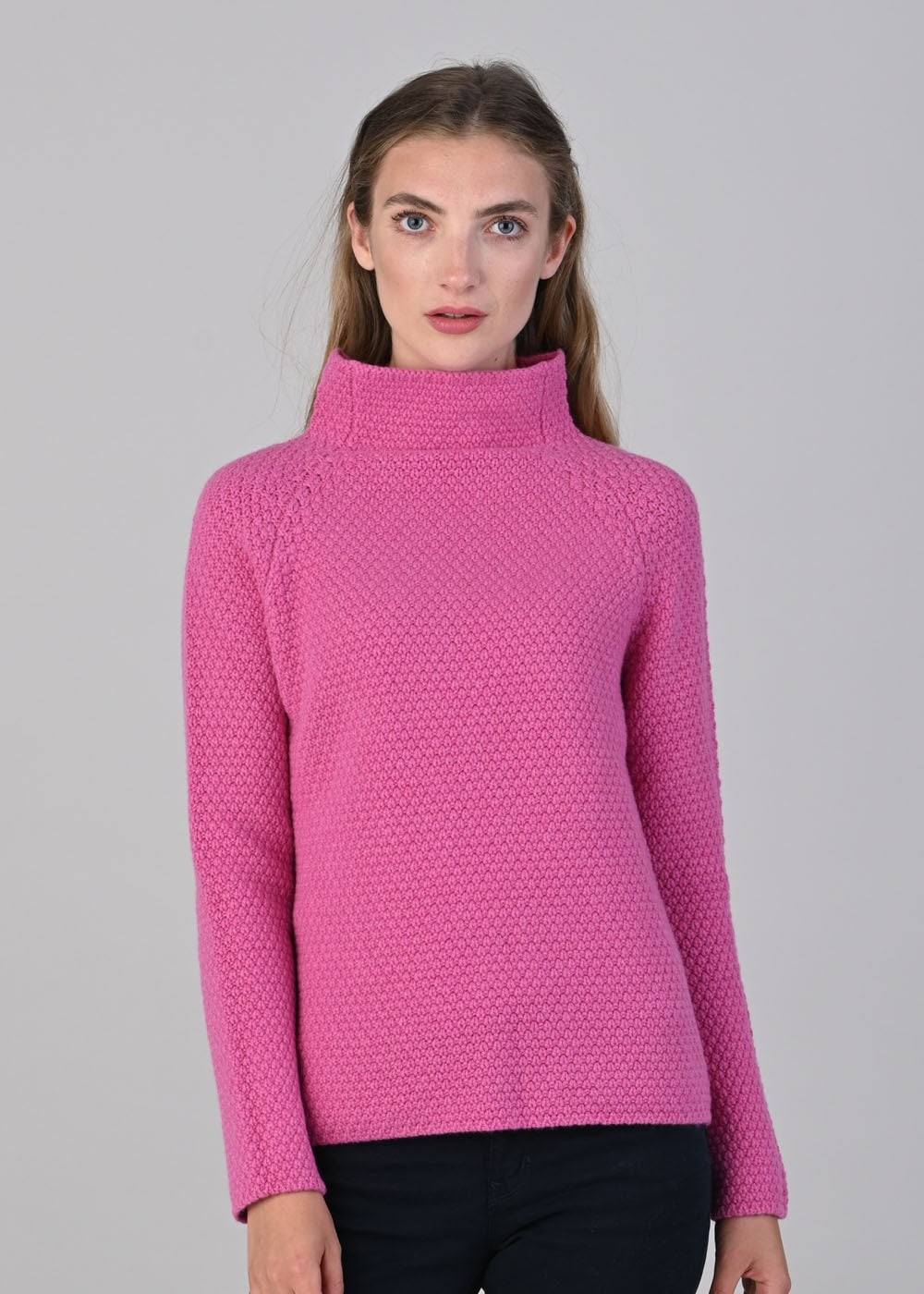 Olivia Cashmere Funnel Neck - Infra Pink - 1