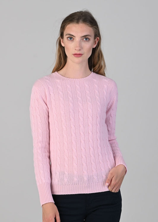 Sophia Cashmere Cable Crew Neck - Marshmallow - 1