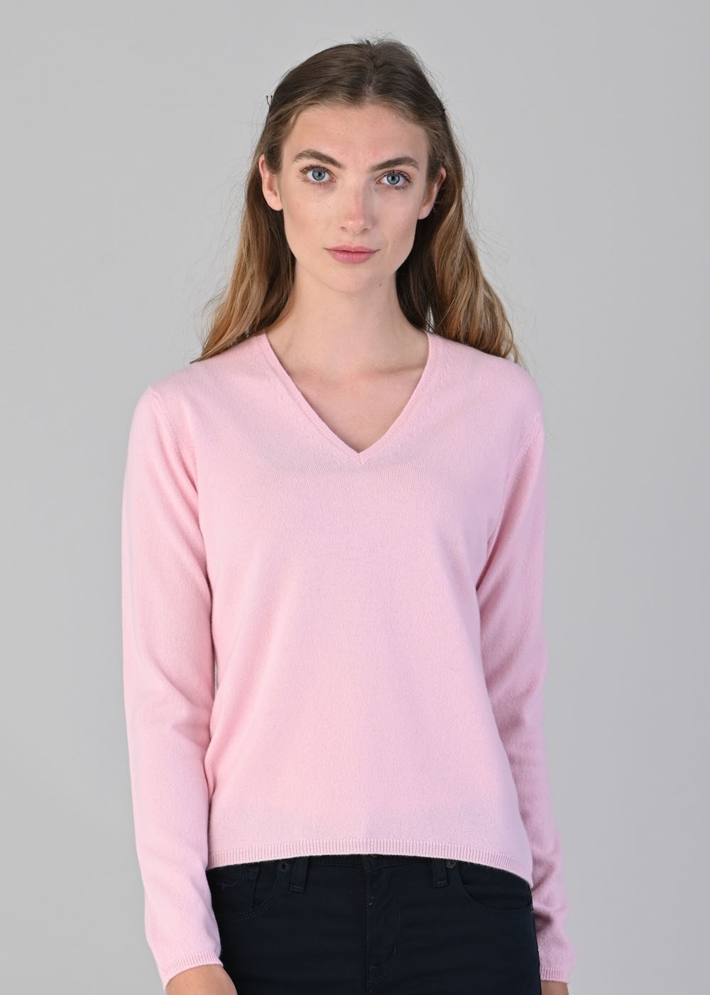 Millie Cashmere Vee Neck - Marshmallow - 1