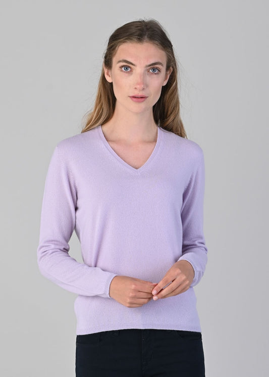 Millie Cashmere Vee Neck - Freesia - 1