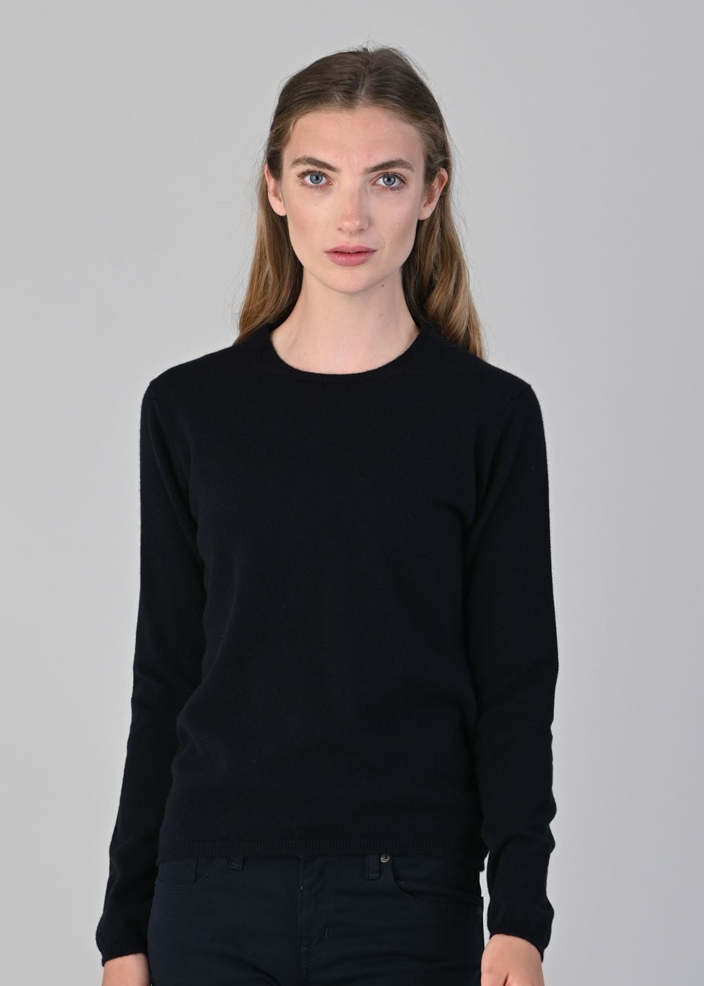 Millie Cashmere Crew Neck - Navy - 1