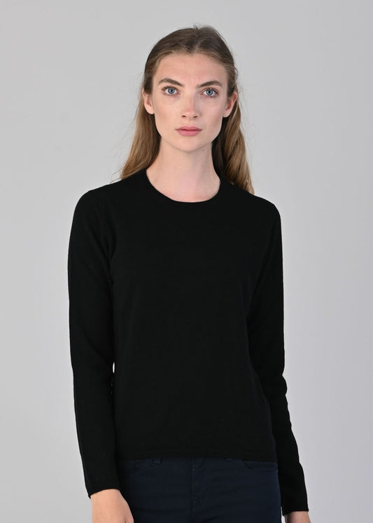 Millie Cashmere Crew Neck - Black - 1