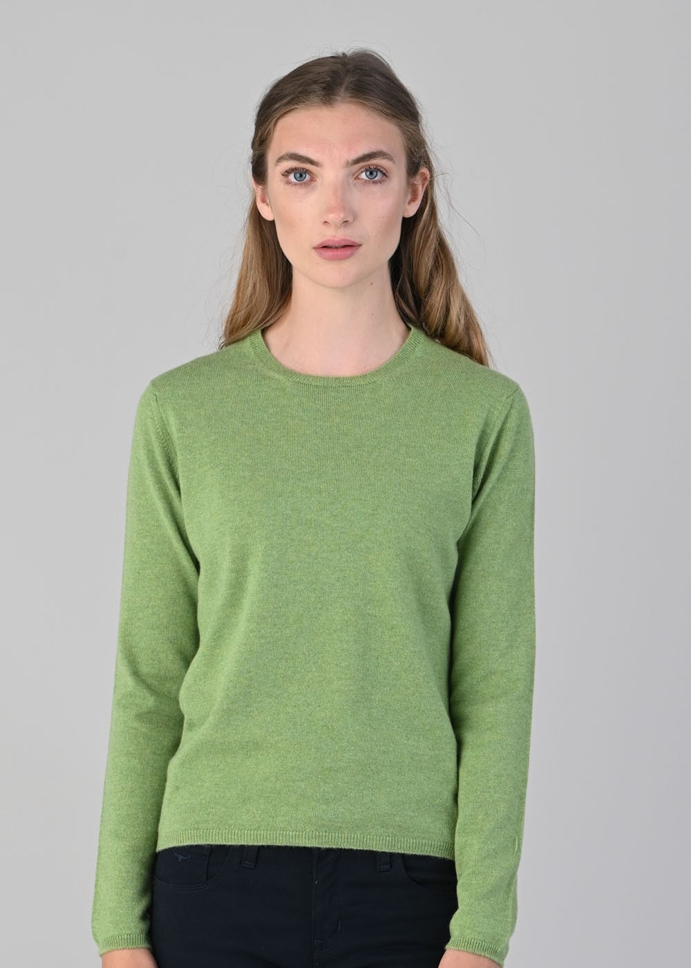 Millie Cashmere Crew Neck - Foliage - 1