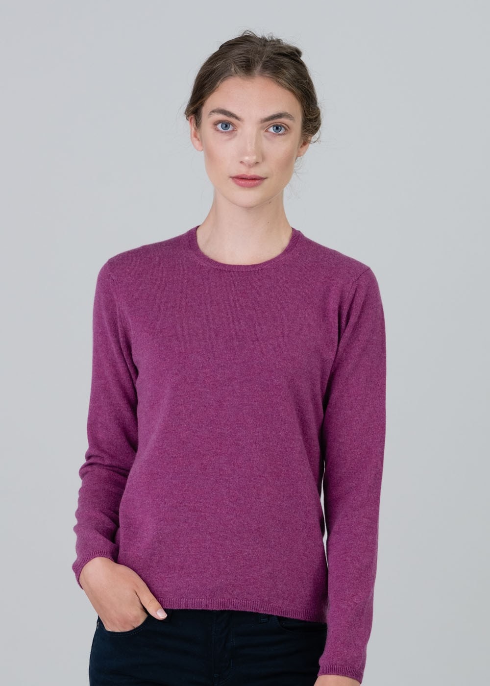 Millie Cashmere Crew Neck - Loganberry - 1