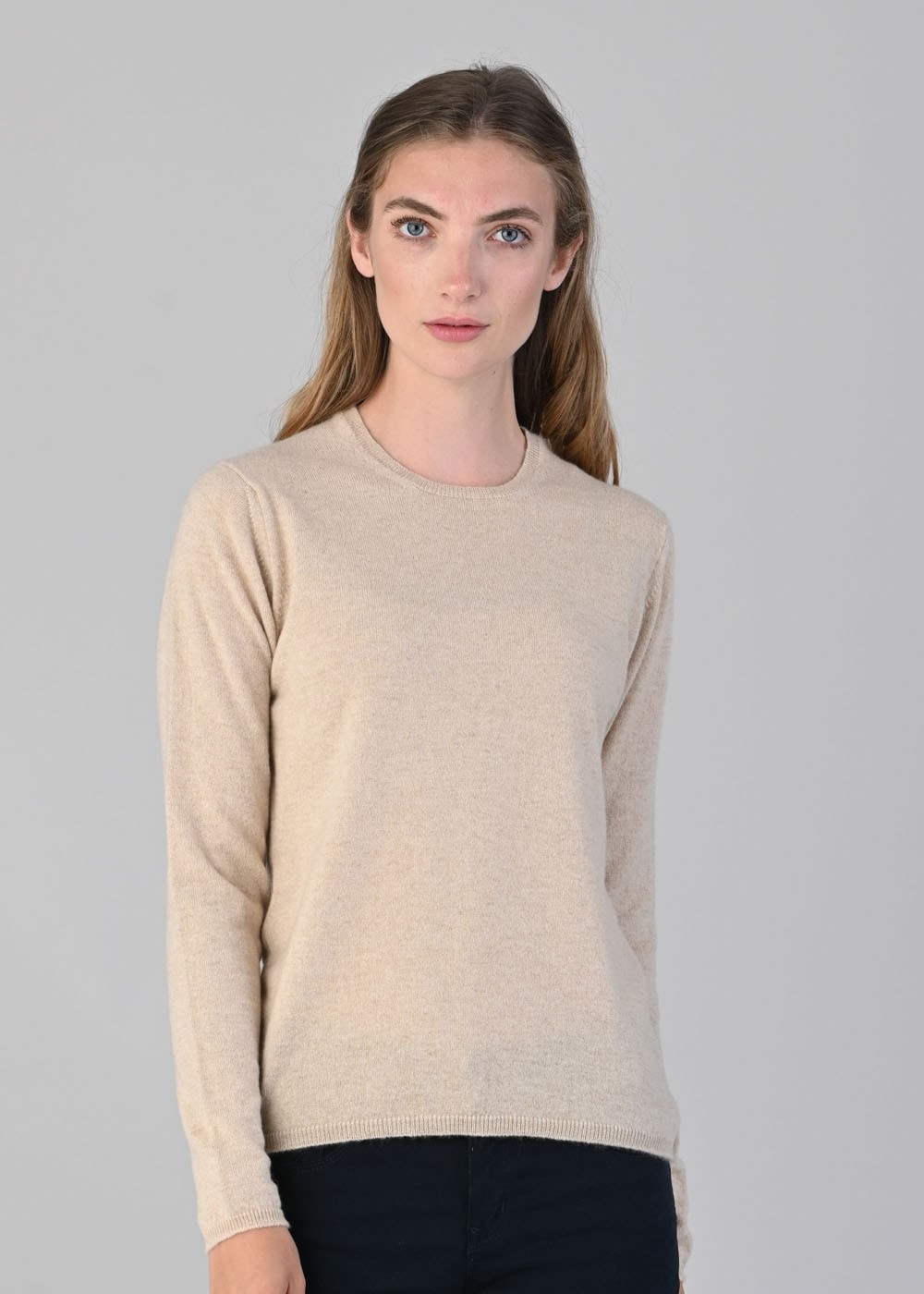 Millie Cashmere Crew Neck - Oatmeal - 1