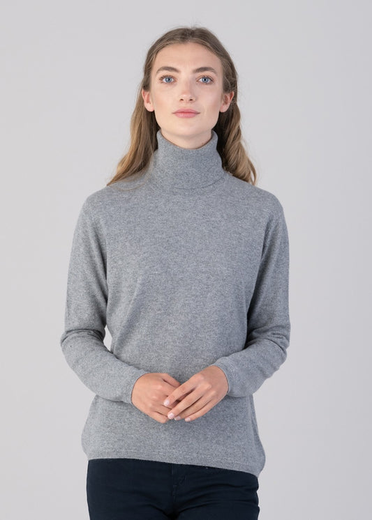 Millie Cashmere Roll Collar - Flannel - 1