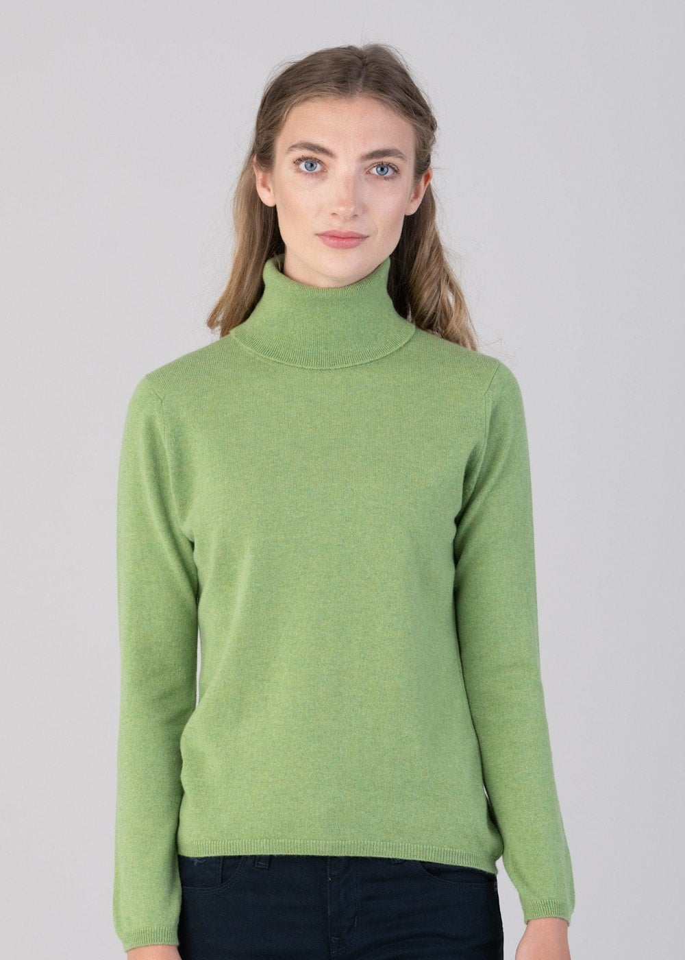 Millie Cashmere Roll Collar - Foliage - 1