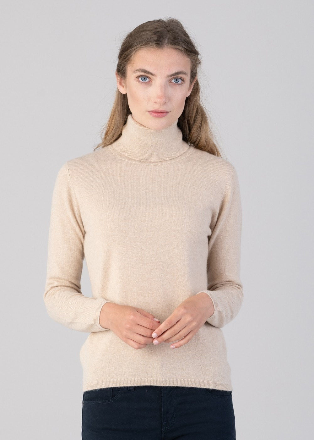 Millie Cashmere Roll Collar - Oatmeal - 1