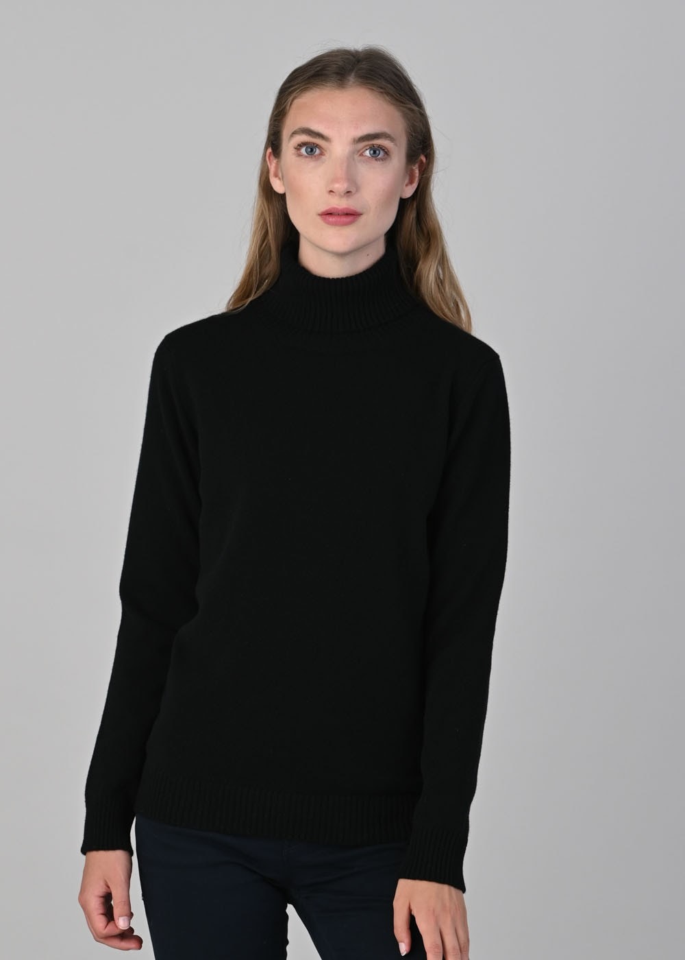 Lindsey Lambswool Roll Neck - Black - 1