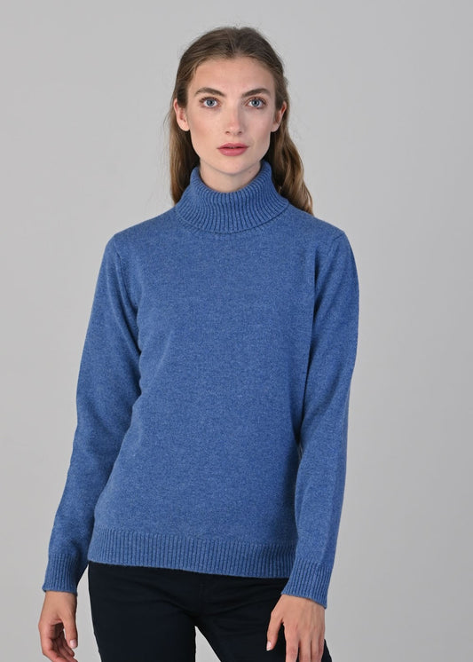 Lindsey Lambswool Roll Neck - Lapis - 1