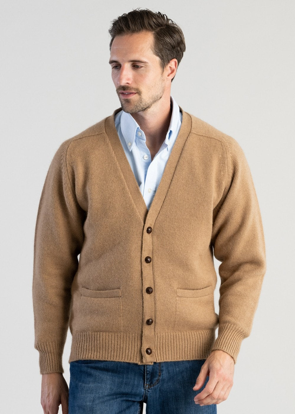 Datchet Camelhair V-Cardigan - Camel - 1