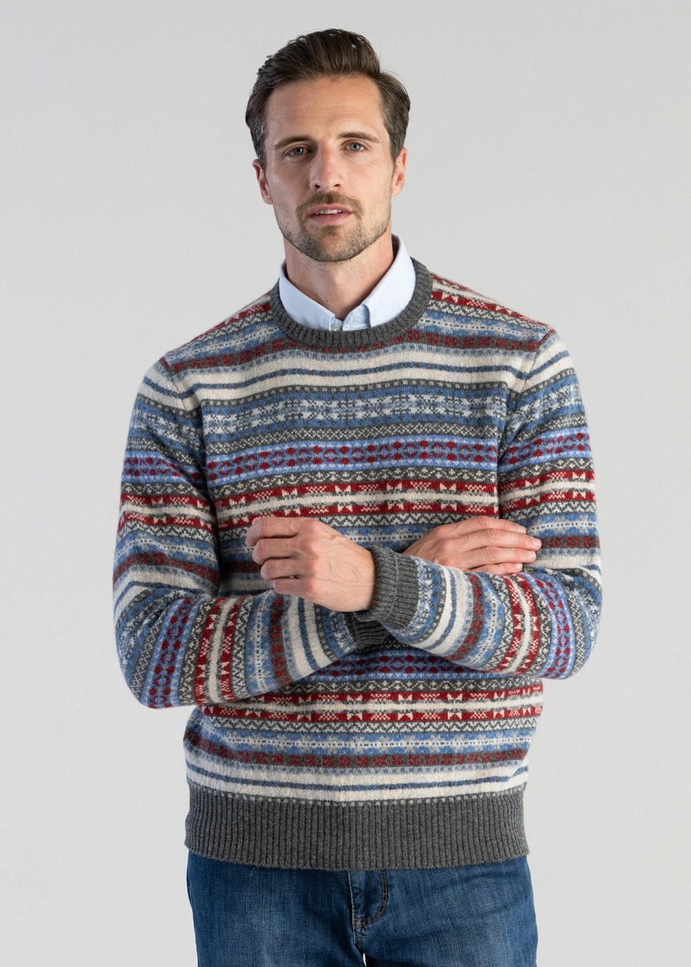 Lambswool Fairisle Crew - Cliff - 1