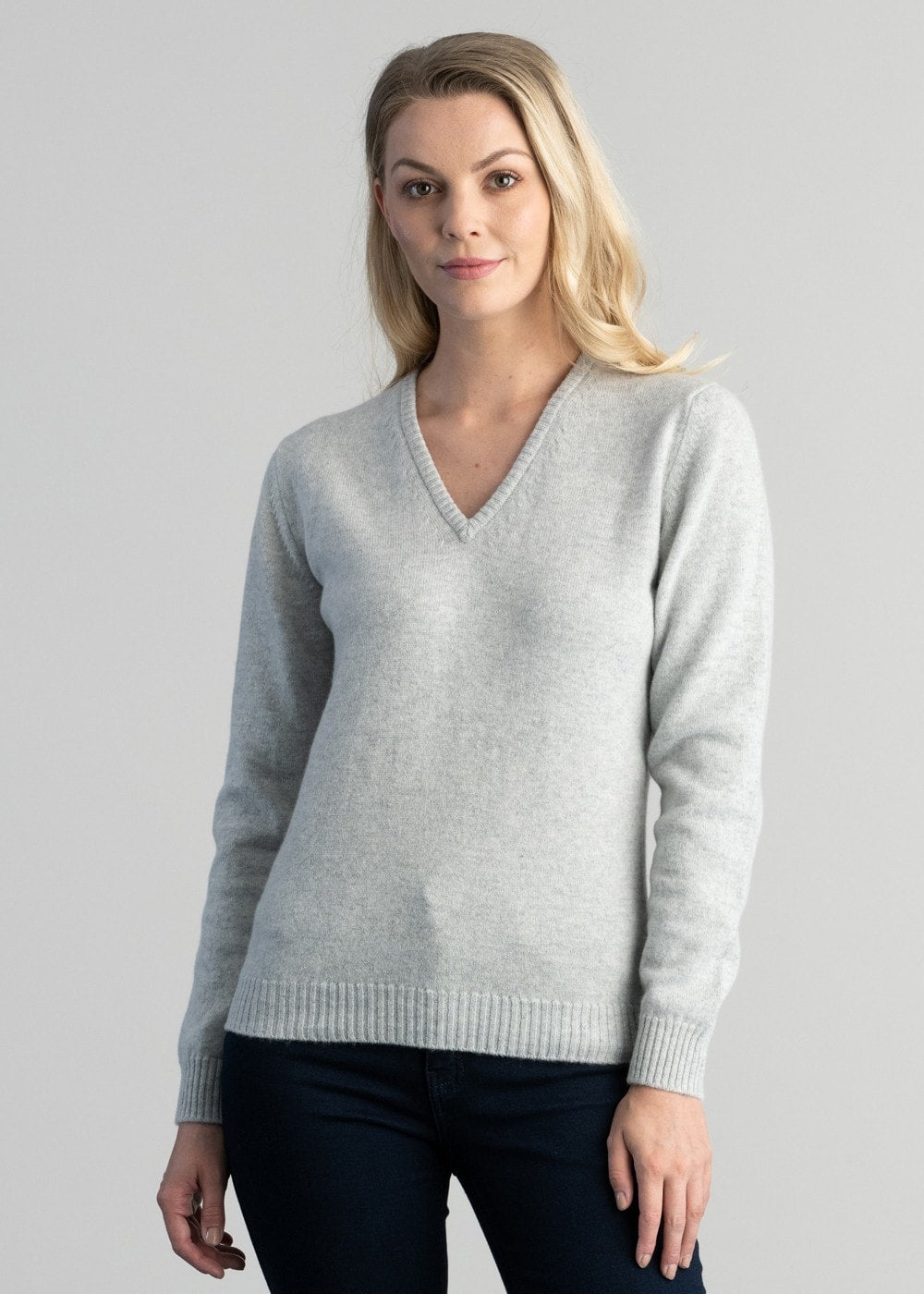 Lindsey Lambswool V-Neck - Zinc - 1