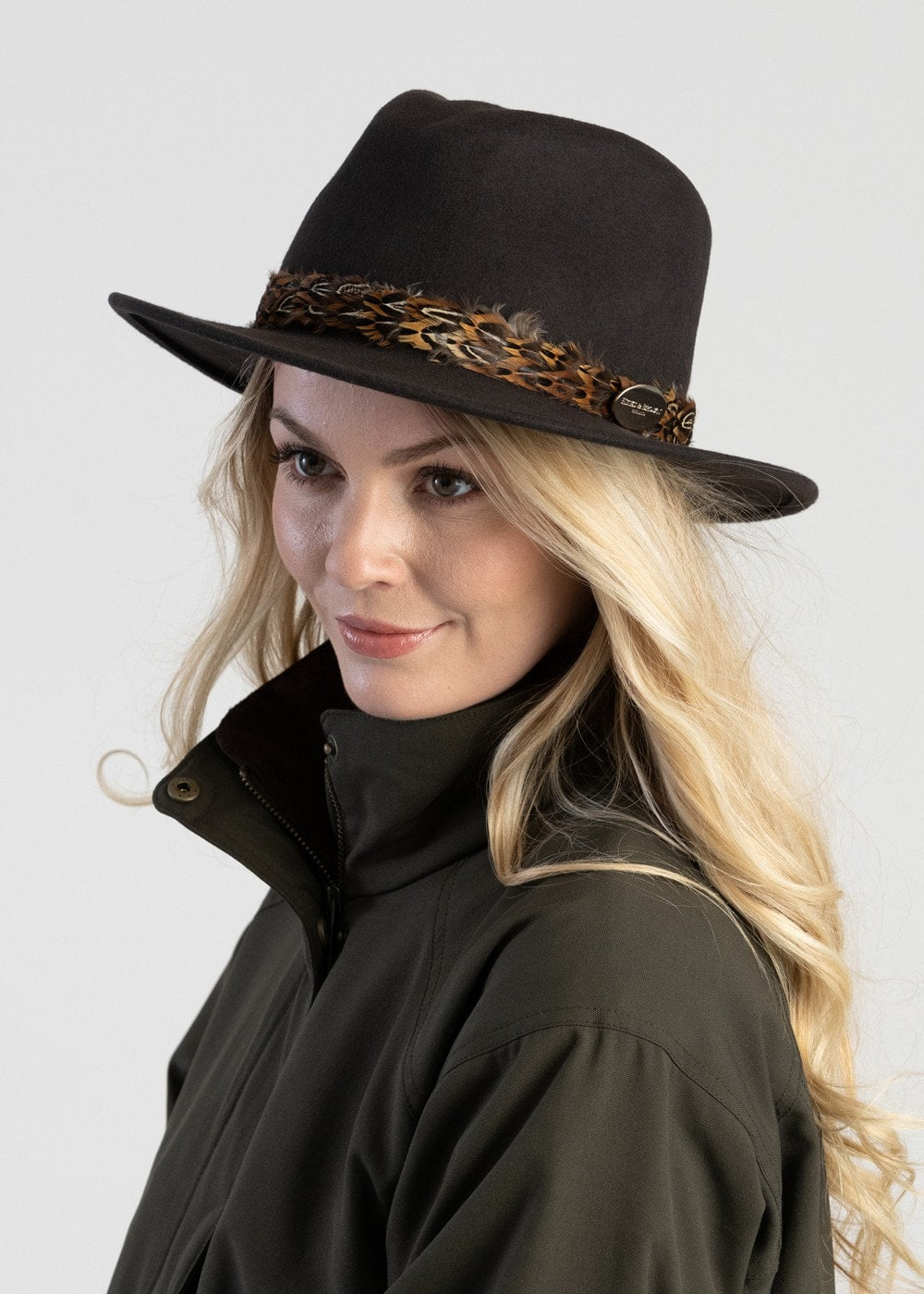 Suffolk Fedora Bronze Wrap - Dark Brown - 1