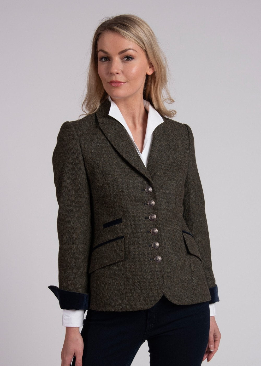 Livia Jacket - Olive and Navy - 2