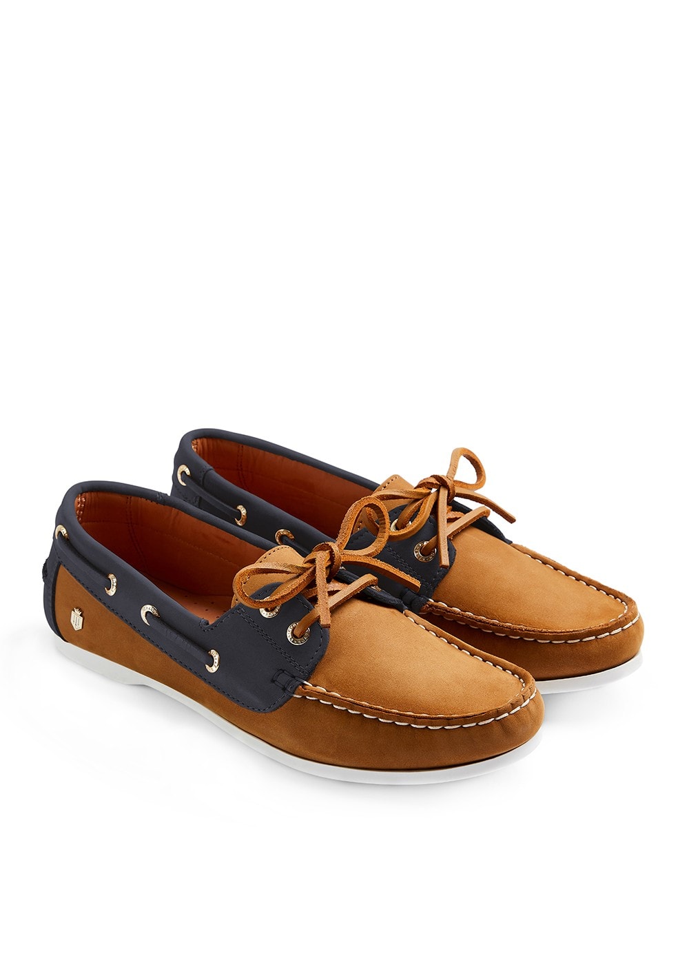 Salcombe Deck Shoes - Tan and Navy - 1