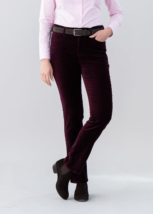 Velvet Straight Leg Jeans - Garnet - 1