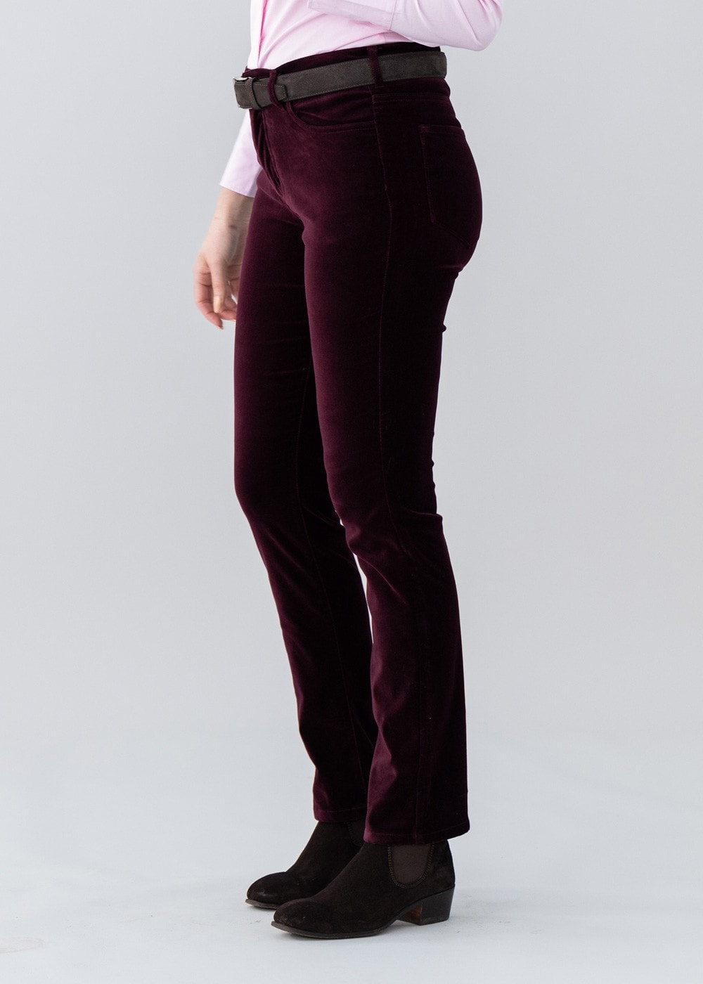 Velvet Straight Leg Jeans - Garnet - 3