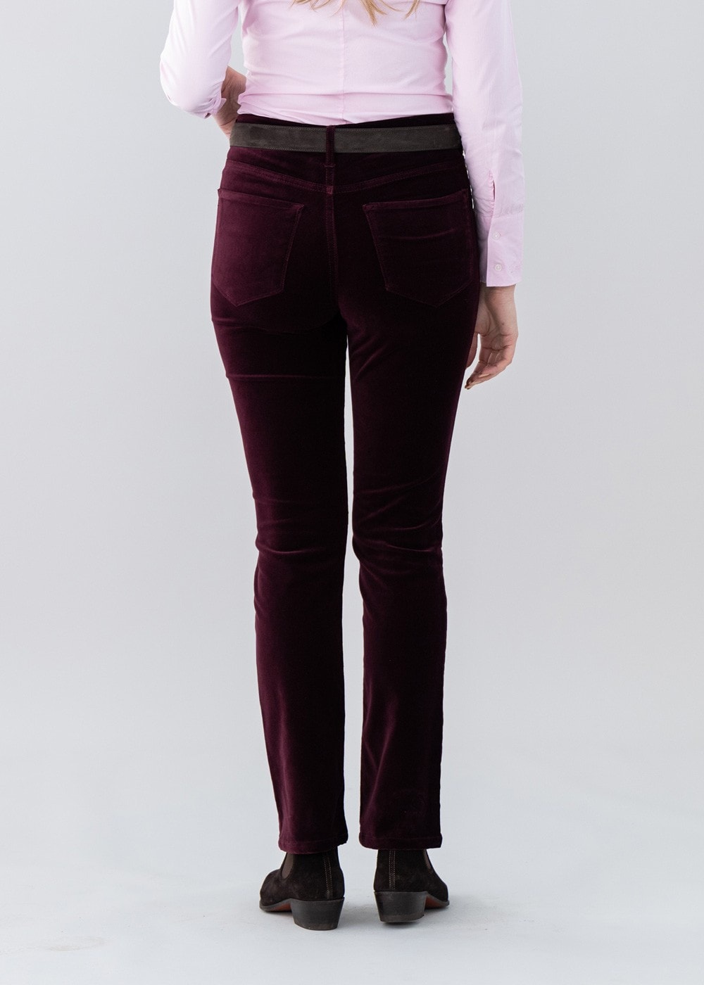 Velvet Straight Leg Jeans - Garnet - 4