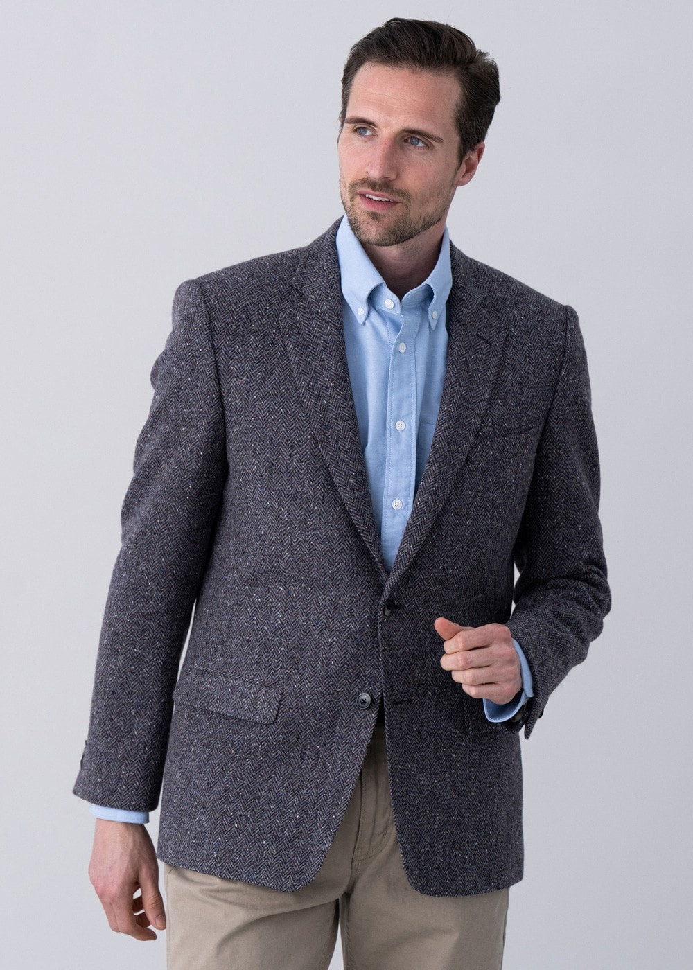 Barmoor Donegal Tweed Jacket - Grey - 3