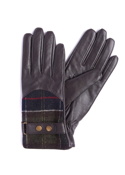 Dee Tartan Gloves - Dark Brown - 1