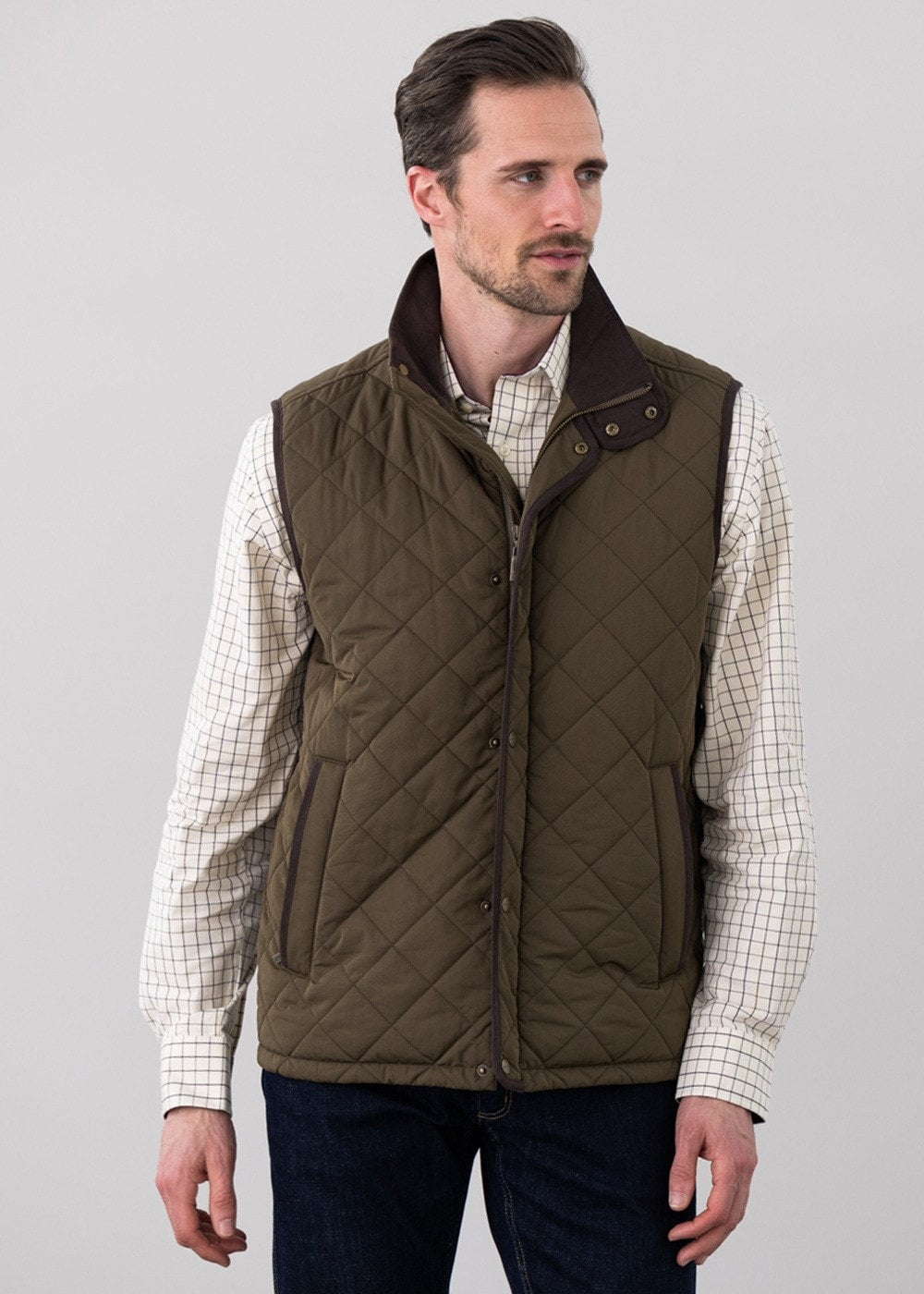 Barrowden Quilt Gilet - Olive - 4