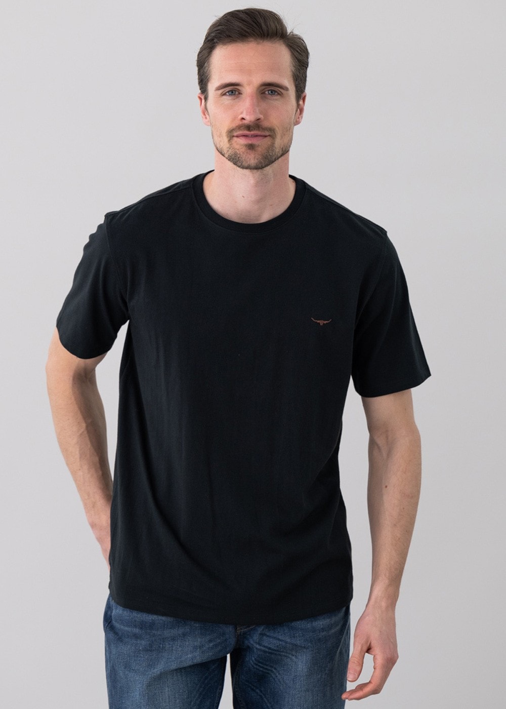 Parson T-Shirt - Black and Chestnut - 1