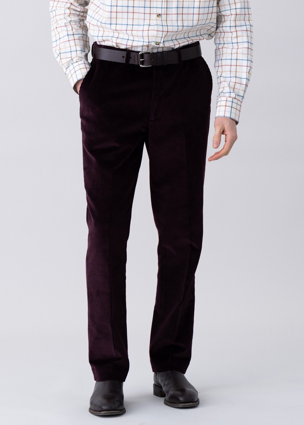 Warwick Cord Trousers - Wine - 1